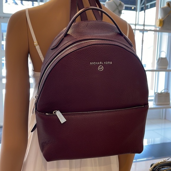 Michael Kors Women's Valerie Medium Pebbled Leather Backpack Merlot 
NWT - Picture 1 of 16